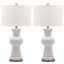 Lola 29 Inch White Ceramic and Iron Table Lamp Set of 2 with Usb Port