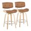Lombardi 26 Inch Fixed Height Counter Stool Set of 2 In Camel
