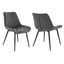 Loralie Gray Faux Leather and Black Metal Dining Chair Set of 2