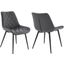 Loralie Gray Faux Leather And Black Metal Dining Chair