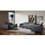 Lorenzo Blue Grey Leather Living Room Set