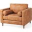 Loretta Cognac Brown Faux Leather Chair With Two Bolster Cushions