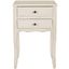 Lori White End Table with 2 Storage Drawers