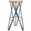 Lorna Navy and Gold Leaf Bar Stool