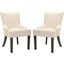 Lotus Flat Cream and Espresso 19 Inch Side Chair with Silver Nailhead Detail