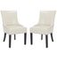 Lotus Flat Cream and Espresso 19 Inch Side Chair with Silver Nailhead Detail Set of 2