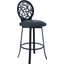 Lotus Matte Black And Grey Faux Leather 30 Inch Counter Height Barstool