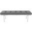 Louve Large Grey and Silver Metal Occasional Bench