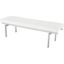 Louve Large White and Silver Metal Occasional Bench