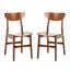 Lucca Cherry Retro Dining Chair Set of 2
