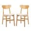 Lucca Natural and White Retro Dining Chair Set of 2