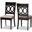 Lucie Modern and Contemporary Sand Fabric Upholstered and Espresso Brown Finished Wood 2-Piece Dining Chair Set Set