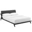 Luella Cappuccino Gray Queen Upholstered Fabric Platform Bed