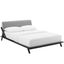 Luella Cappuccino Light Gray Queen Upholstered Fabric Platform Bed