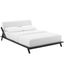 Luella Cappuccino White Queen Upholstered Fabric Platform Bed