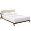 Luella Walnut Beige Queen Upholstered Fabric Platform Bed MOD-6047-WAL-BEI