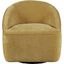 Lulu Mid-Century Modern Upholstered Casual Swivel Accent Chair In Gold