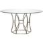 Luna 54 Inch Stainless Steel And Glass Round Dining Table In Silver