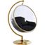 Luna Black Fabric Acrylic Swing Bubble Accent Chair