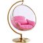 Luna Pink Fabric Acrylic Swing Bubble Accent Chair