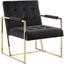 Luxor Black Velvet Modern Accent Chair In Gold