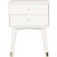 Lyla Gold and White Mid Century Retro Gold Cap Nightstand