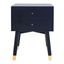 Lyla Gold and Navy Mid Century Retro Gold Cap Nightstand