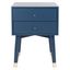 Lyla Mid Century Retro Silver Cap Nightstand in Blue and Gold