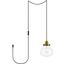Lyle 1 Light Brass And Clear Seeded Glass Plug In Pendant