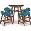 Lyncott Counter Height Dining Set With Blue Chairs