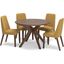 Lyncott Round Dining Room Set With Mustard Chairs