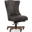 Lynn Gray Leather Home Office Swivel Chair