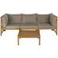 Lynwood Teak Brown and Taupe Modular Outdoor Sectional