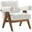 Lyra Boucle Fabric Armchair In Ivory