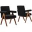 Lyra Boucle Fabric Dining Room Chair Set of 2 In Black