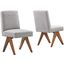 Lyra Boucle Fabric Dining Room Side Chair Set of 2 In Light Gray