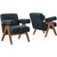 Lyra Fabric Armchair Set of 2 In Azure