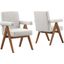 Lyra Fabric Dining Room Chair Set of 2 In Ivory