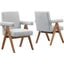 Lyra Fabric Dining Room Chair Set of 2 In Light Gray