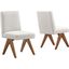 Lyra Fabric Dining Room Side Chair Set of 2 In Ivory