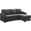 Mabel Dark Gray Woven Fabric Sleeper Sectional With Cupholder, Usb Charging Port And Pocket