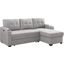Mabel Light Gray Linen Fabric Sleeper Sectional With Cupholder, Usb Charging Port And Pocket