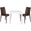 Mace 3 Piece Outdoor Dining Set In White and Brown