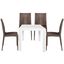 Mace 5 Piece Outdoor Dining Set In White and Brown
