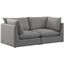 Mackenzie Durable Linen Textured Modular Sofa In Grey