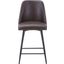 Maddox Mid-Century Modern Faux Leather Upholstered Counter Height Barstool Set of 2 In Dark Brown