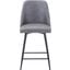 Maddox Mid-Century Modern Faux Leather Upholstered Counter Height Barstool Set of 2 In Grey