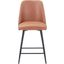 Maddox Mid-Century Modern Faux Leather Upholstered Counter Height Barstool Set of 2 In Light Brown