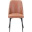 Maddox Mid-Century Modern Faux Leather Upholstered Dining Chair Set of 2 In Light Brown