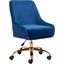 Madelaine Office Chair In Navy Blue And Gold